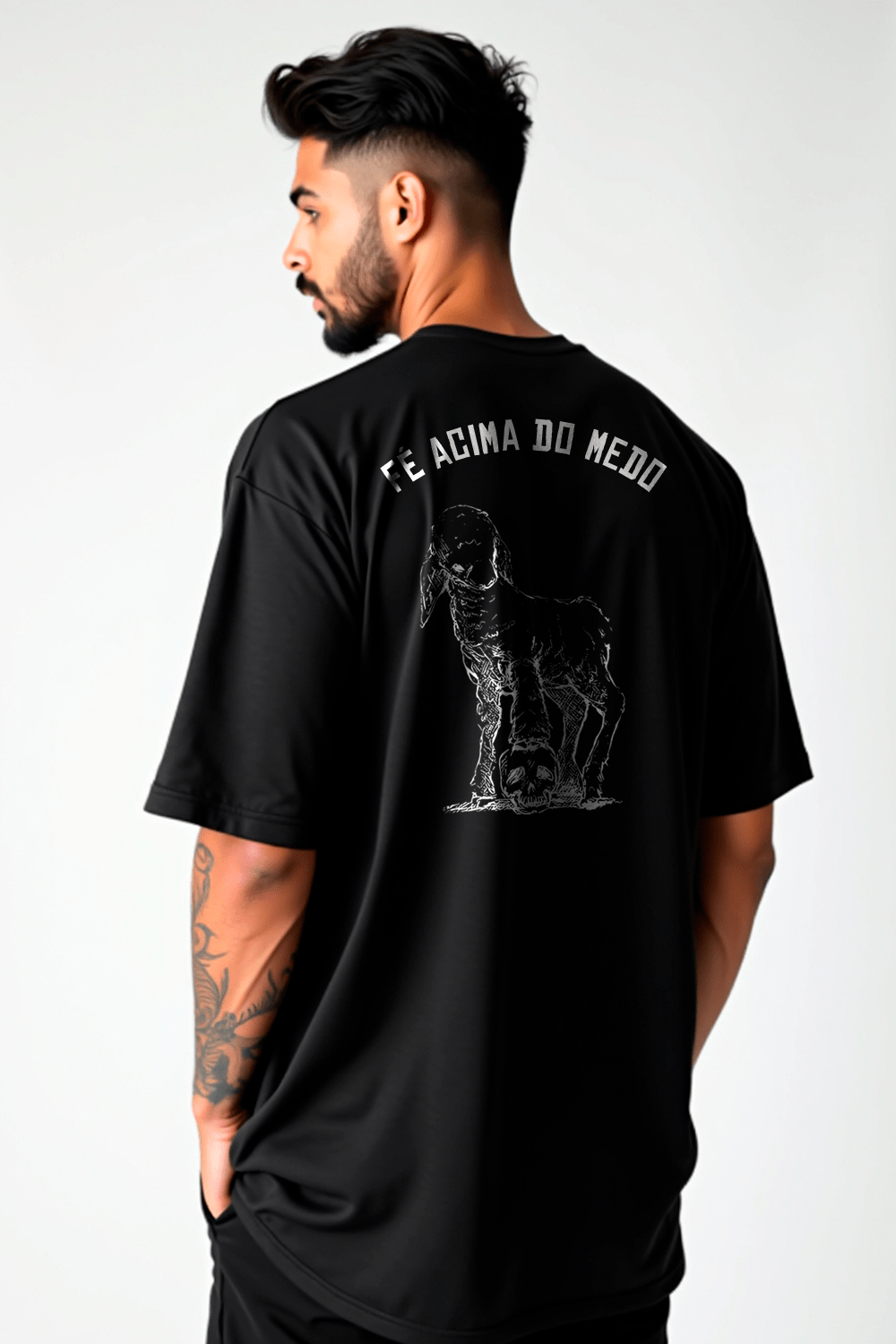 Camisa Oversized Fé acima do medo - Hace | Moda Cristã