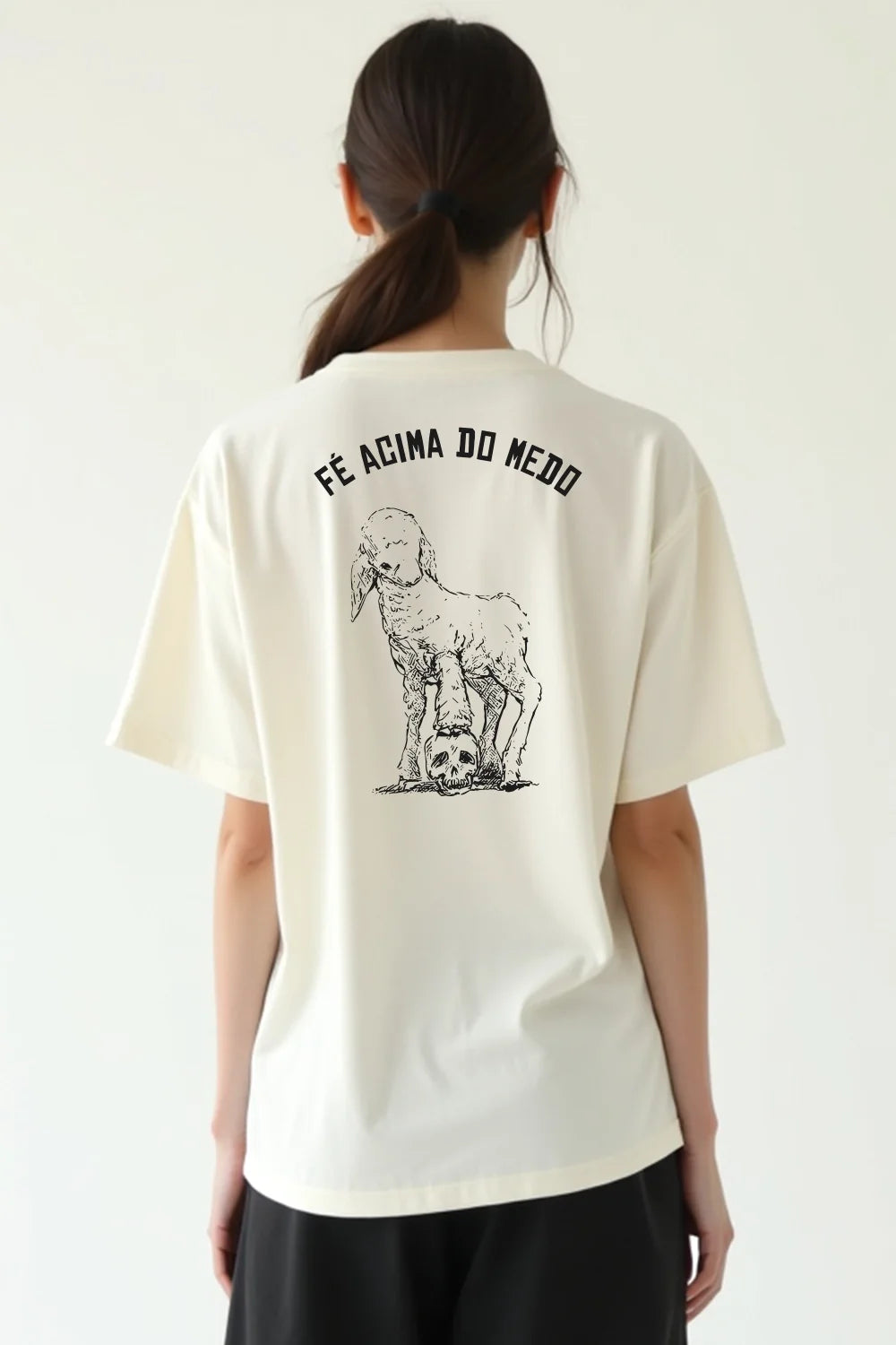 Camisa Oversized Fé Acima do Medo