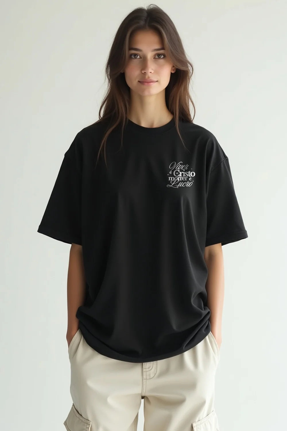 Camisa Oversized Viver é Cristo