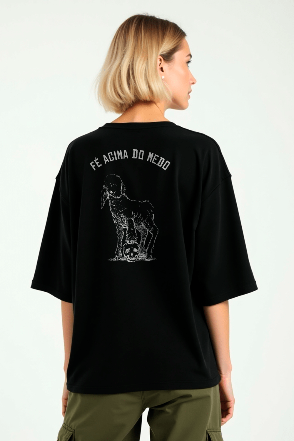 Camisa Oversized Fé acima do medo - Hace | Moda Cristã