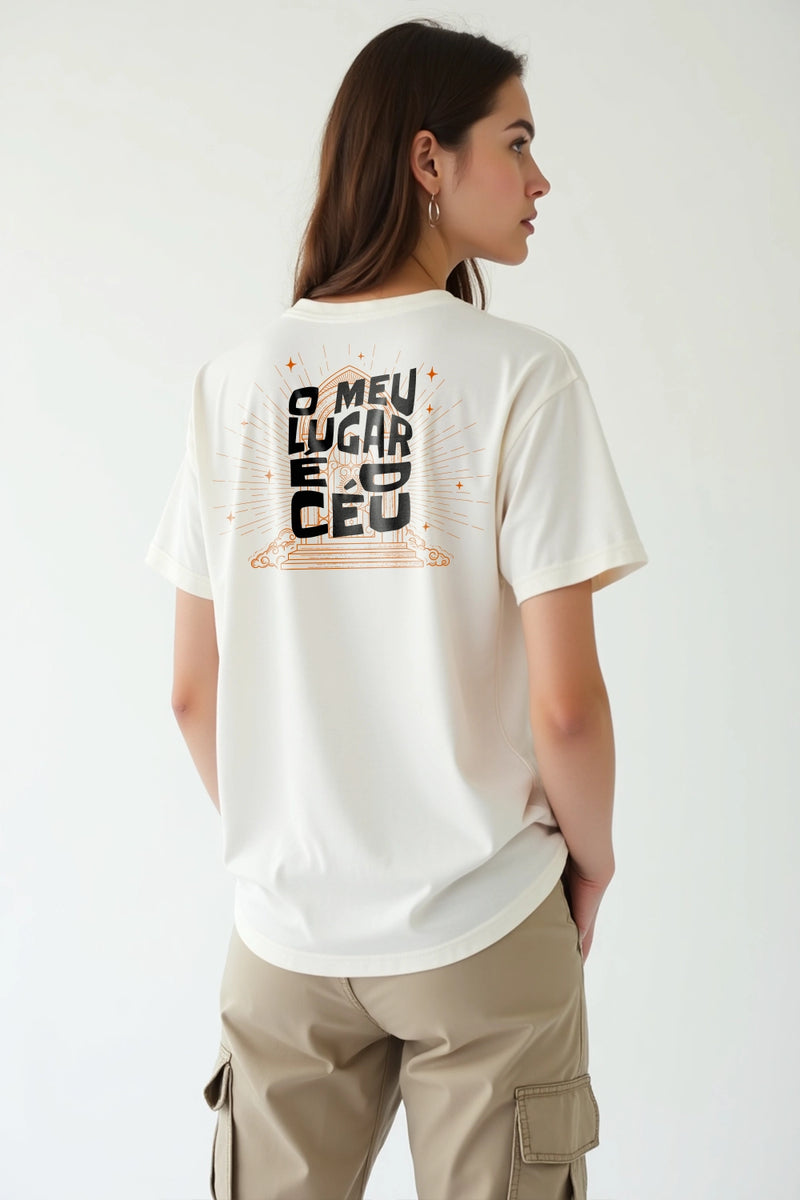 Camisa Oversized O Meu Lugar é o Céu